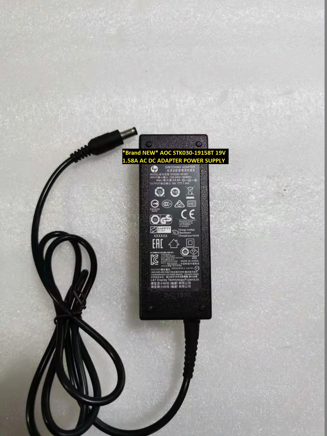 *Brand NEW* AC100-240V 19V 1.58A AC DC ADAPTER AOC STK030-19158T POWER SUPPLY